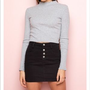Brandy Melville Black Crosby Denim Skirt